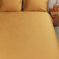 Foto van een Ambiante Cotton Uni Dekbedovertrek - Eenpersoons - 140x200/220 - Oker ean nummer: 8719931433987