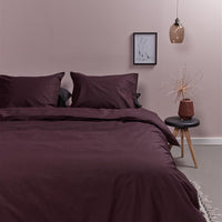 Foto van een Ambiante Cotton Uni Dekbedovertrek - Lits-Jumeaux - 260x200/220 - Donker Rood ean nummer: 8719931434113