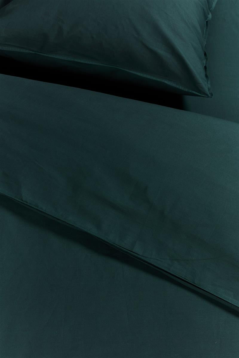 Foto van een Ambiante Cotton Uni Dekbedovertrek - Eenpersoons - 140x200/220 - Donker Groen ean nummer: 8719931434380