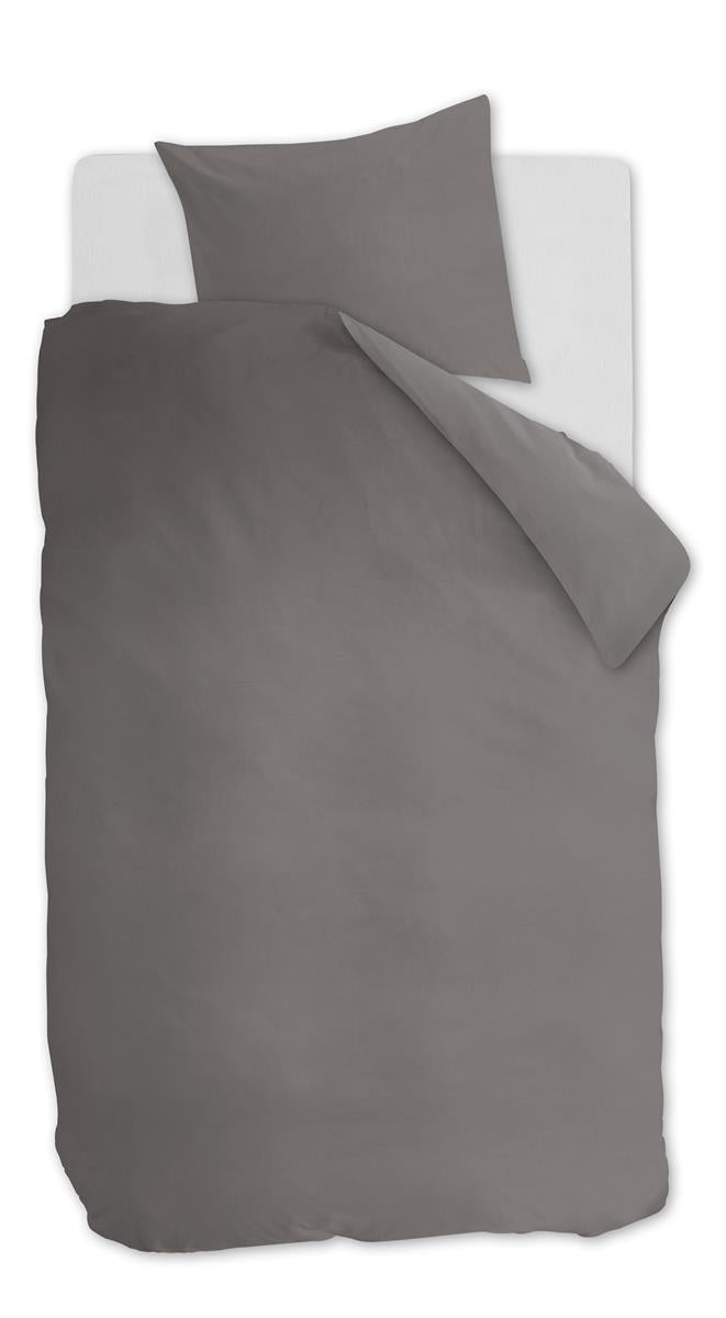 Ambiante Cotton Uni Grey dekbedovertrek grijs NL 1 persoons (140 x 200/220cm)