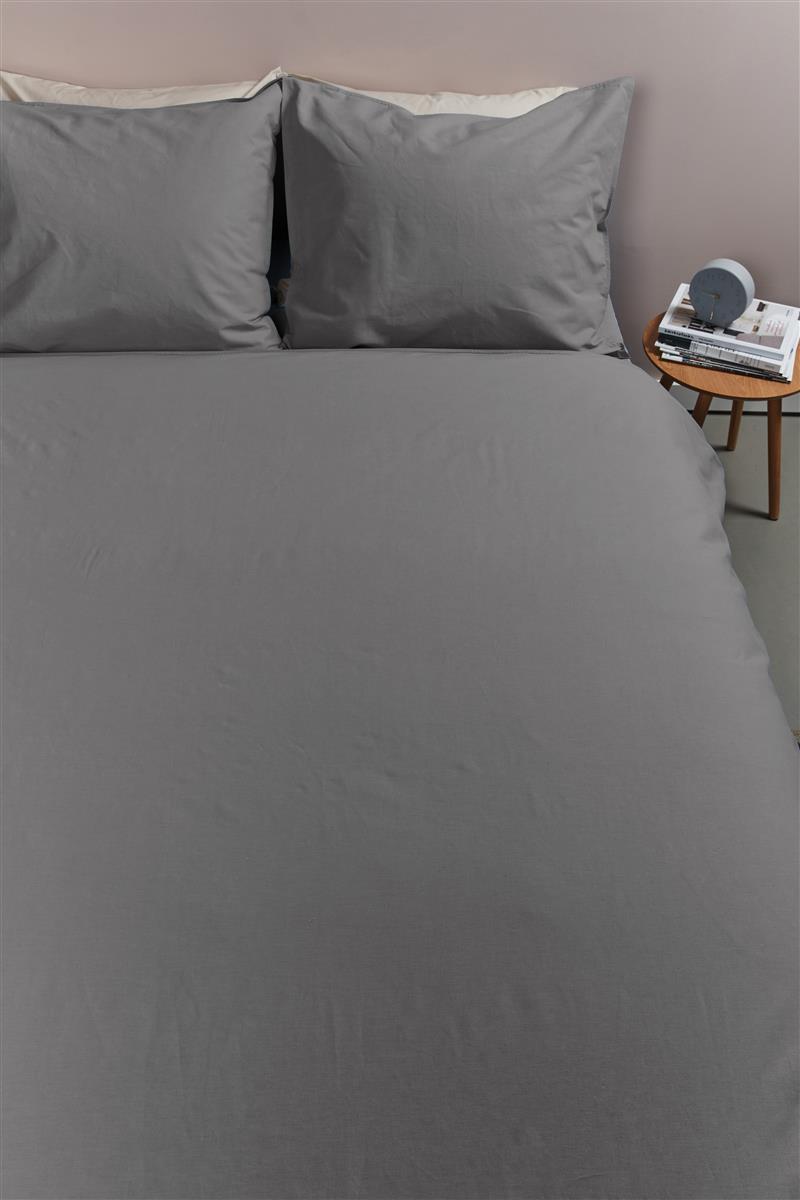 Ambiante Cotton Uni Grey dekbedovertrek grijs NL 1 persoons (140 x 200/220cm)