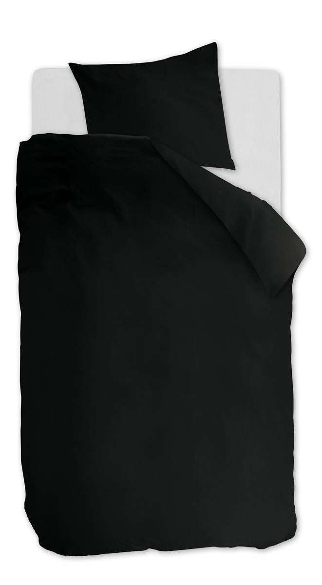 Foto van een Ambiante Cotton Uni Dekbedovertrek - Eenpersoons - 140x200/220 - Zwart ean nummer: 8719931434786