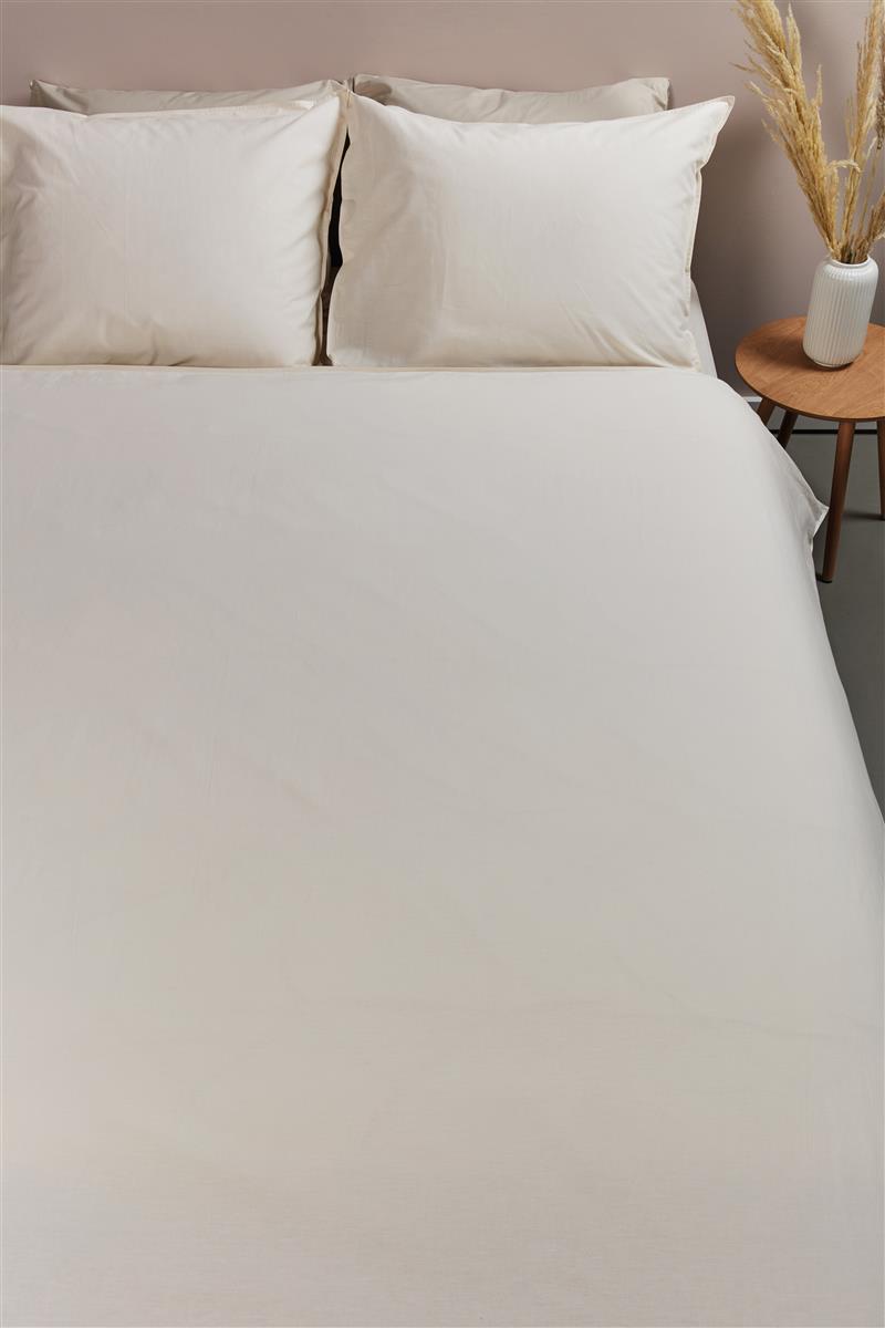 Ambiante Cotton Uni Sand dekbedovertrek beige NL Lits-jumeaux (260 x 200/220 cm)