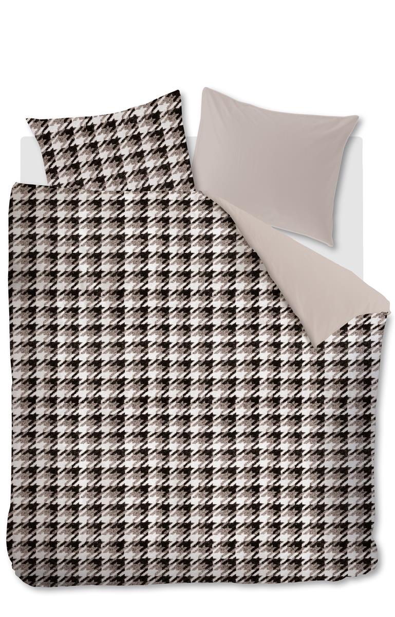 Rivièra Maison Pied de Poule Sand dekbedovertrek beige NL Lits-jumeaux (240 x 200/220 cm)