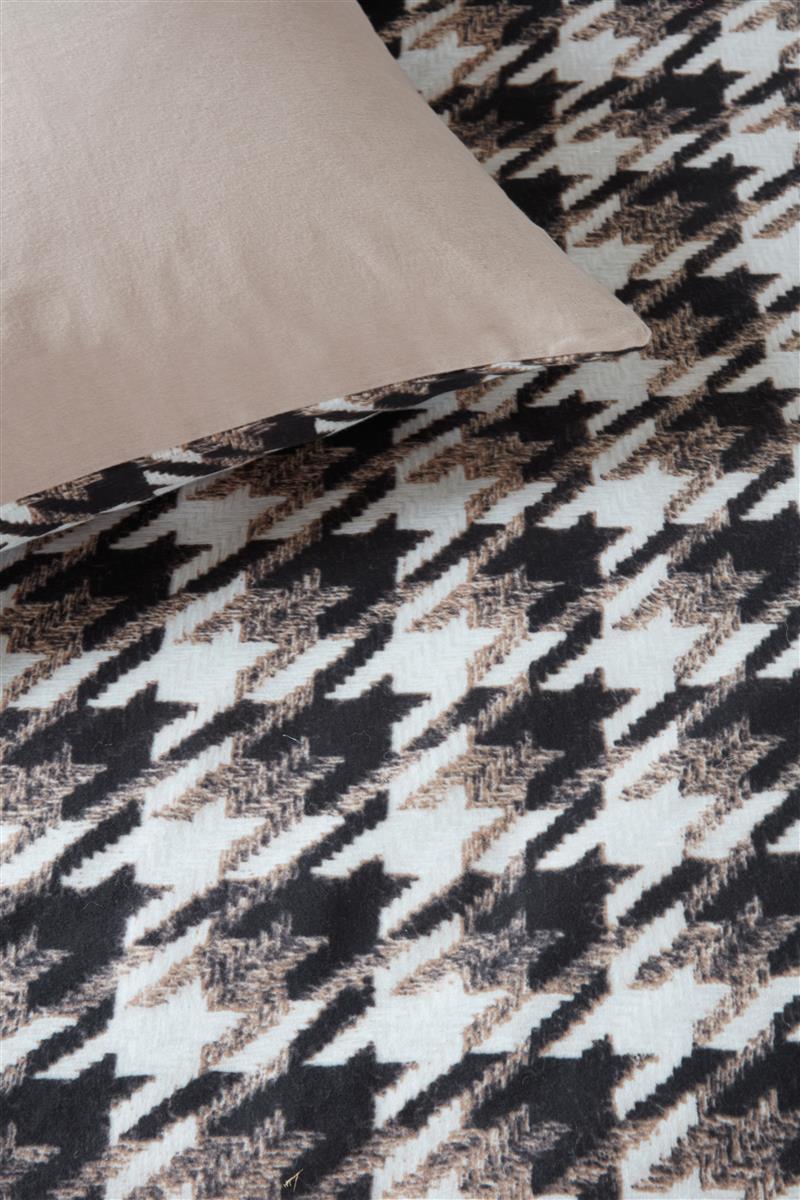 Rivièra Maison Pied de Poule Sand dekbedovertrek beige NL Lits-jumeaux (240 x 200/220 cm)