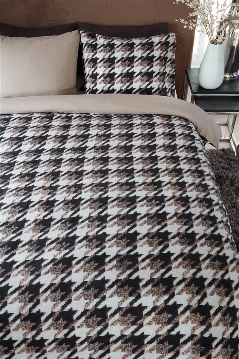 Rivièra Maison Pied de Poule Sand dekbedovertrek beige NL Lits-jumeaux (240 x 200/220 cm)