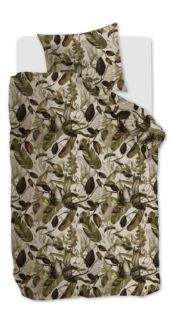 Foto van een At Home by Beddinghouse All Leaves Dekbedovertrek - Eenpersoons - 140x200/220 - Groen ean nummer: 8719931486662