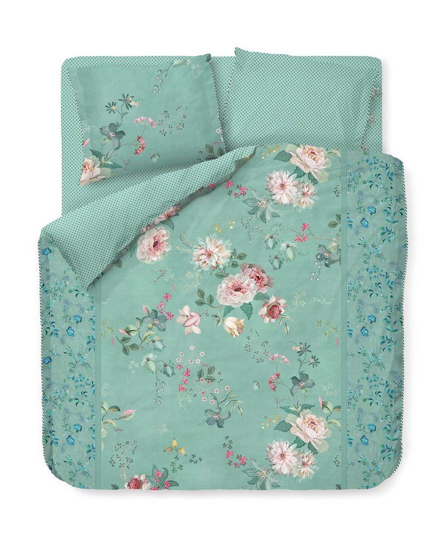 Pip Studio Tokyo Bouquet Green dekbedovertrek groen NL 2 persoons (200 x 200/220 cm)