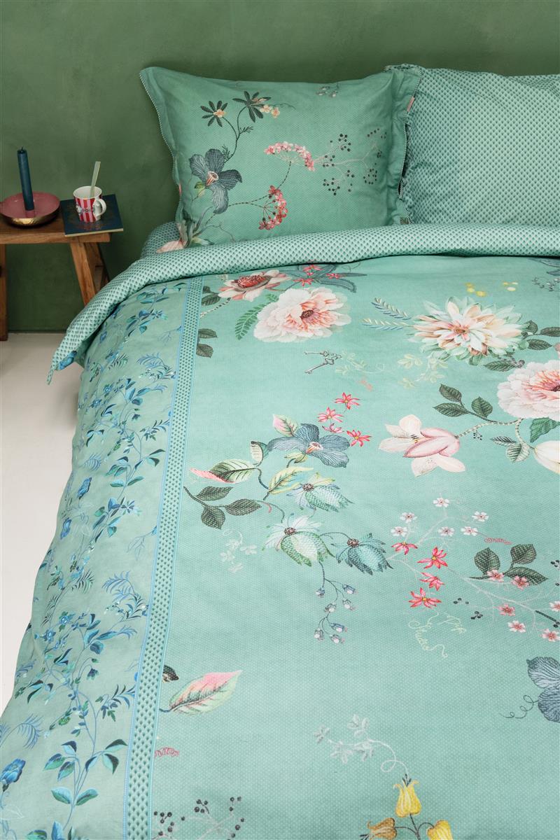 Pip Studio Tokyo Bouquet Green dekbedovertrek groen NL 2 persoons (200 x 200/220 cm)