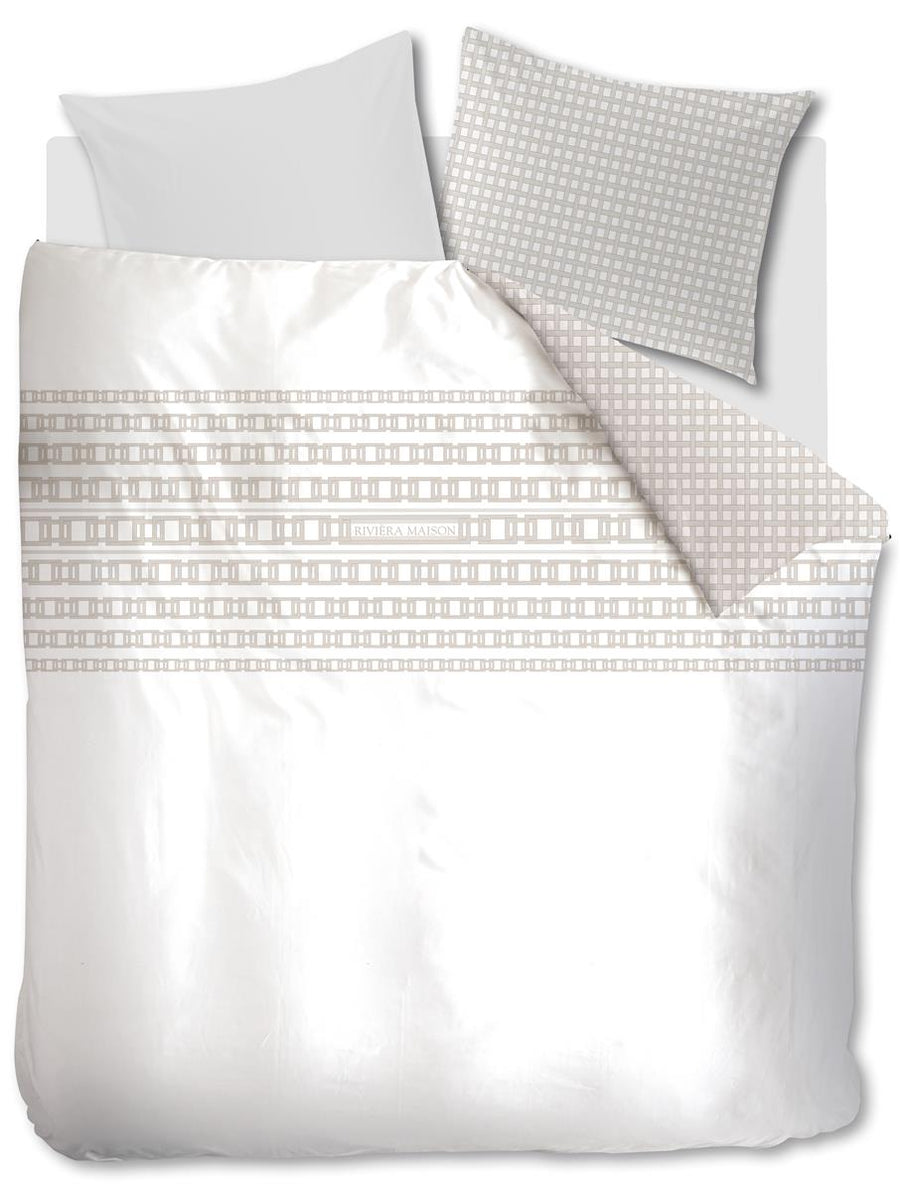 Foto van een Rivièra Maison Syros Dekbedovertrek - Lits-Jumeaux - 240x200/220 - Zand ean nummer: 8719931583644