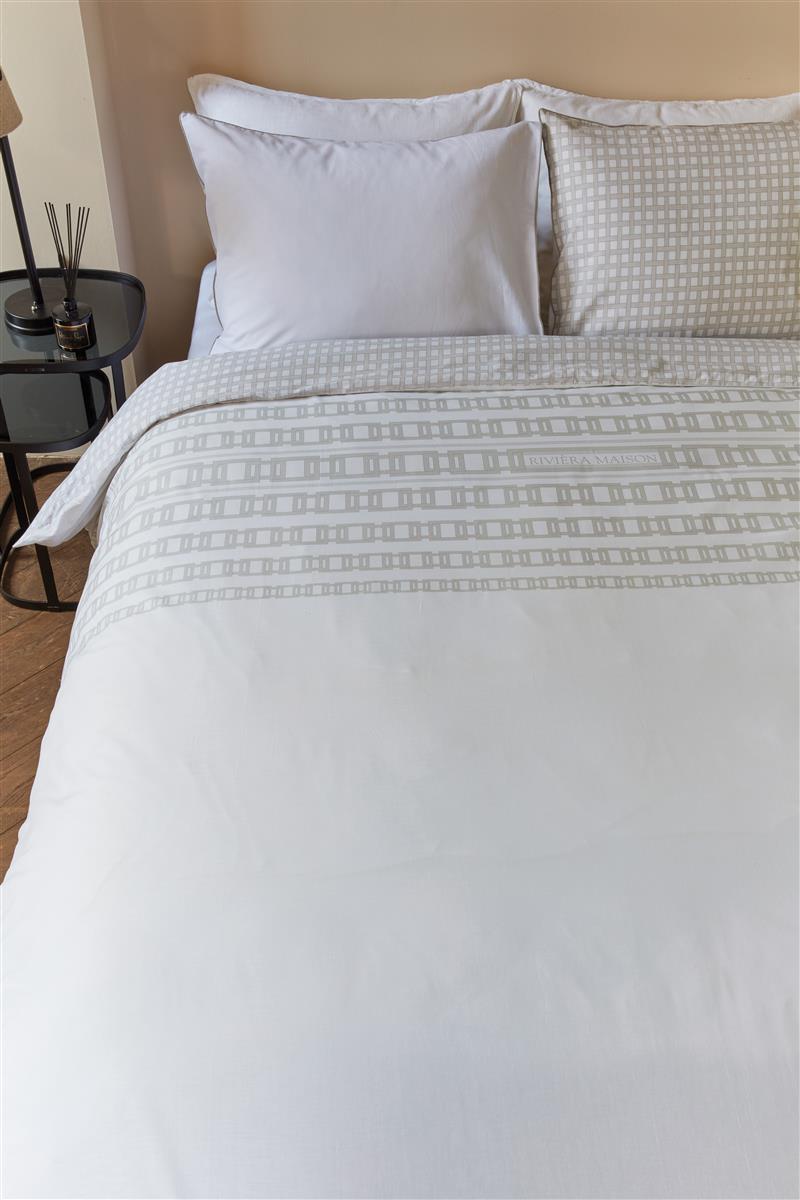 Foto van een Rivièra Maison Syros Dekbedovertrek - Lits-Jumeaux - 240x200/220 - Zand ean nummer: 8719931583644