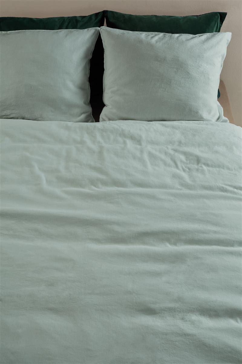 Foto van een At Home by Beddinghouse Easy Dekbedovertrek - Eenpersoons - 140x200/220 - Licht groen ean nummer: 8719931586355