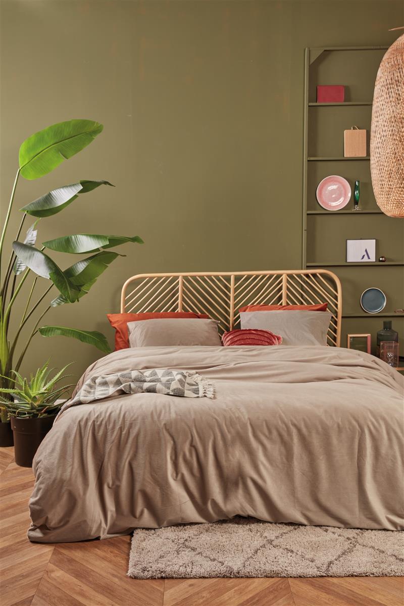 Foto van een At Home by Beddinghouse Cosy Corduroy Dekbedovertrek - Eenpersoons - 140x200/220 - Naturel ean nummer: 8719931586638