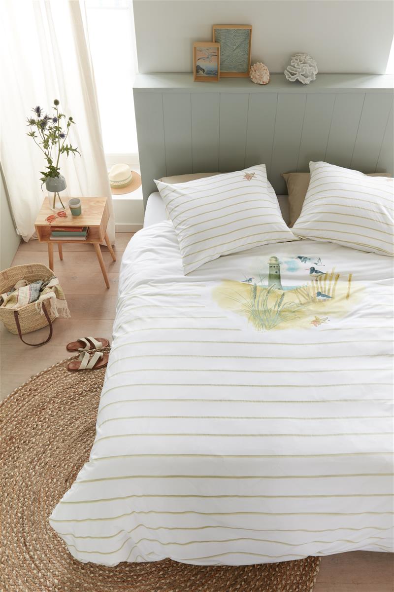 Marjolein Bastin Summer Tide Natural dekbedovertrek wit NL 2 persoons (200 x 200/220 cm)