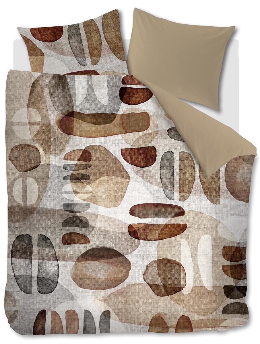 Rivièra Maison Broc Natural dekbedovertrek bruin NL Lits-jumeaux (240 x 200/220 cm)