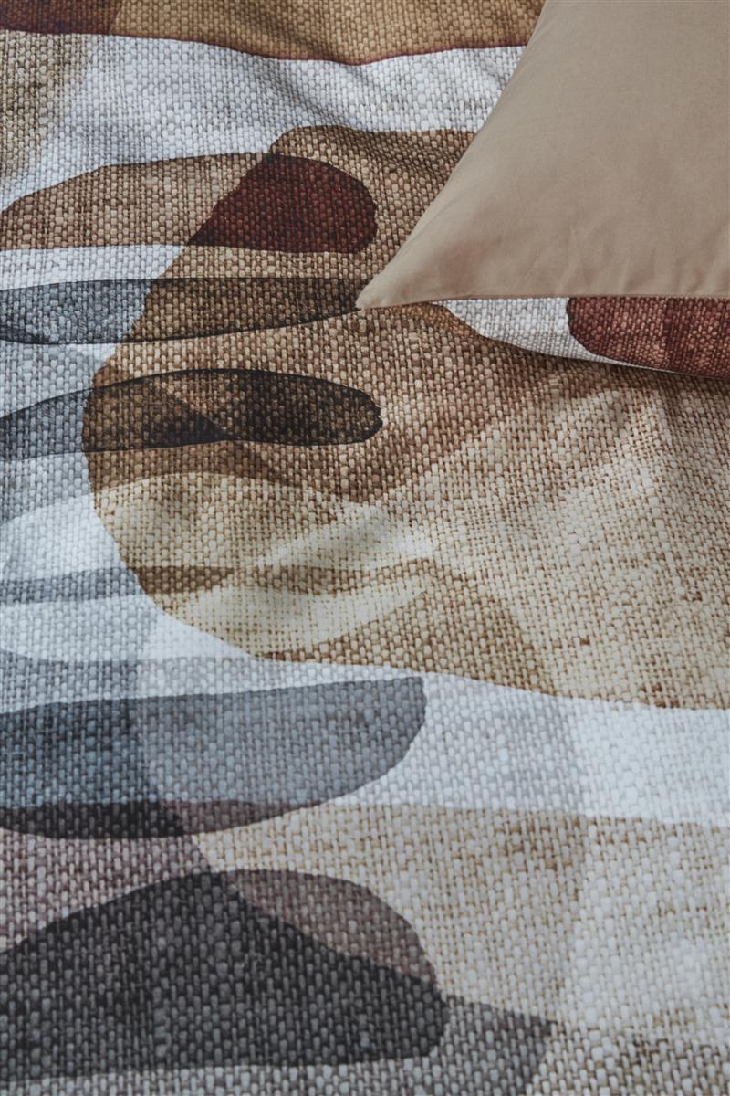 Rivièra Maison Broc Natural dekbedovertrek bruin NL Lits-jumeaux (240 x 200/220 cm)
