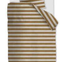 Foto van een vtwonen Bold Stripe Dekbedovertrek - Eenpersoons - 140x200/220 - Licht bruin ean nummer: 8719931694012