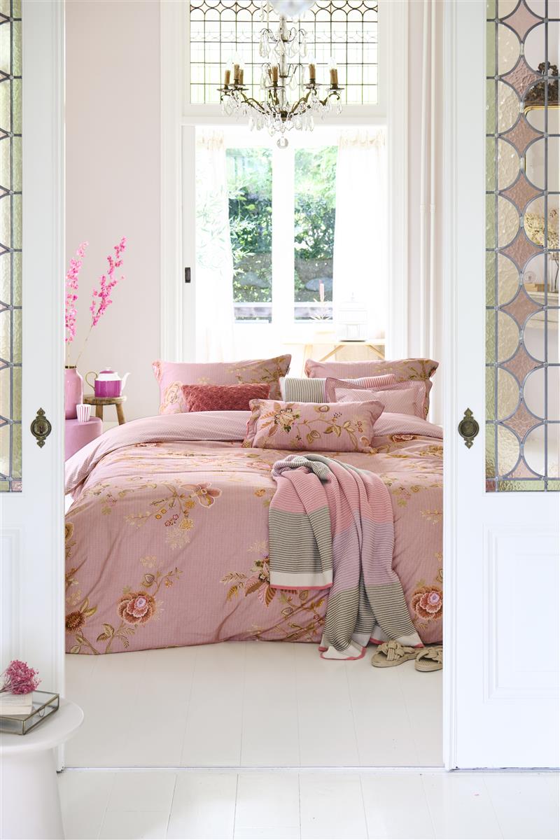 Foto van een Pip Studio Cece Fiore Dekbedovertrek - zonder kussensloop - Eenpersoons - 140x200/220 - Roze ean nummer: 8719931760274