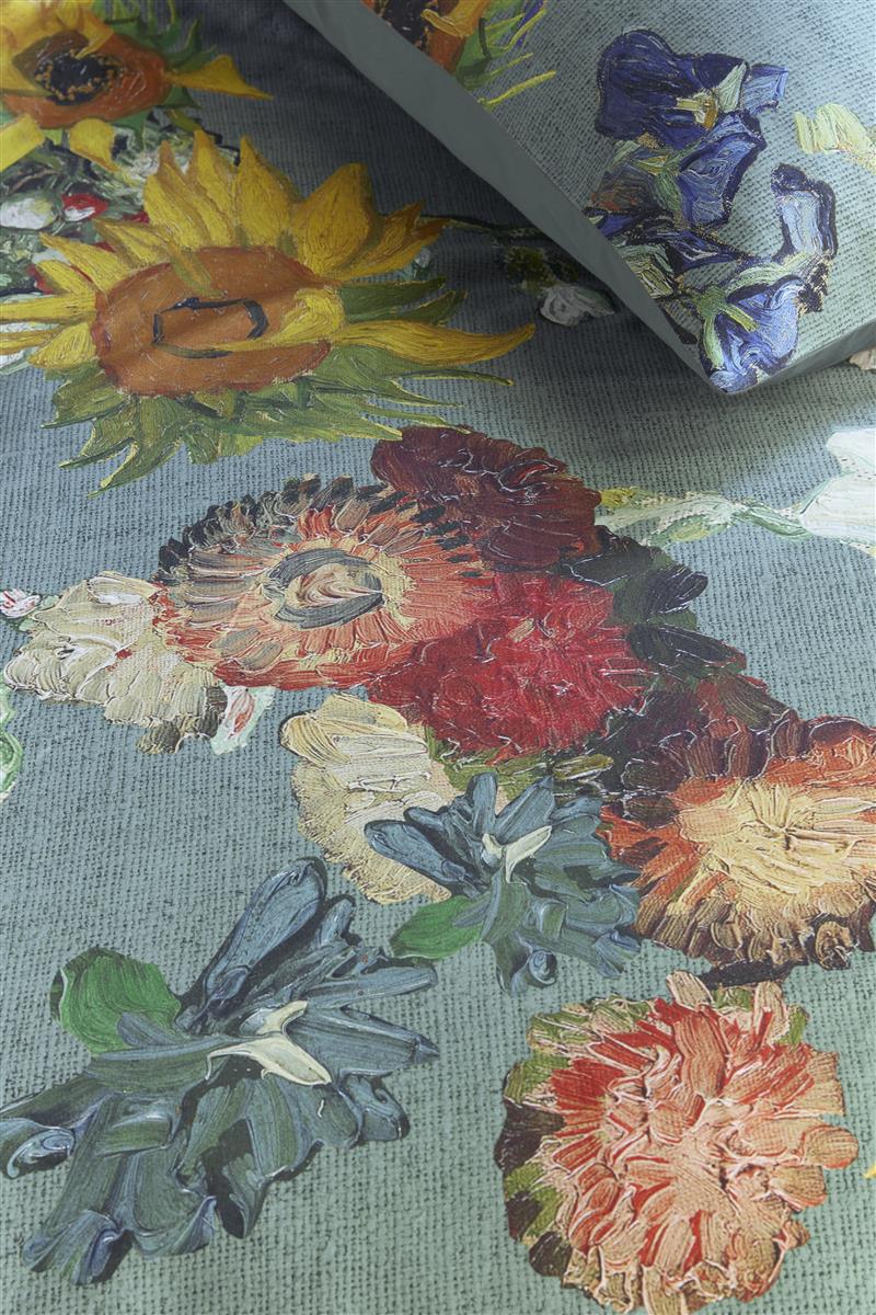 Foto van een Beddinghouse x Van Gogh Partout des Fleurs Dekbedovertrek - Lits-Jumeaux - 240x200/220 - Groen ean nummer: 8719931785949