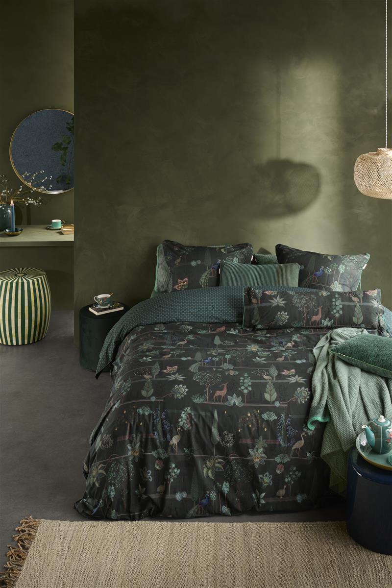 Foto van een Pip Studio Alberi Dekbedovertrek - Eenpersoons - 140x200/220 - Donker Groen ean nummer: 8719931947033