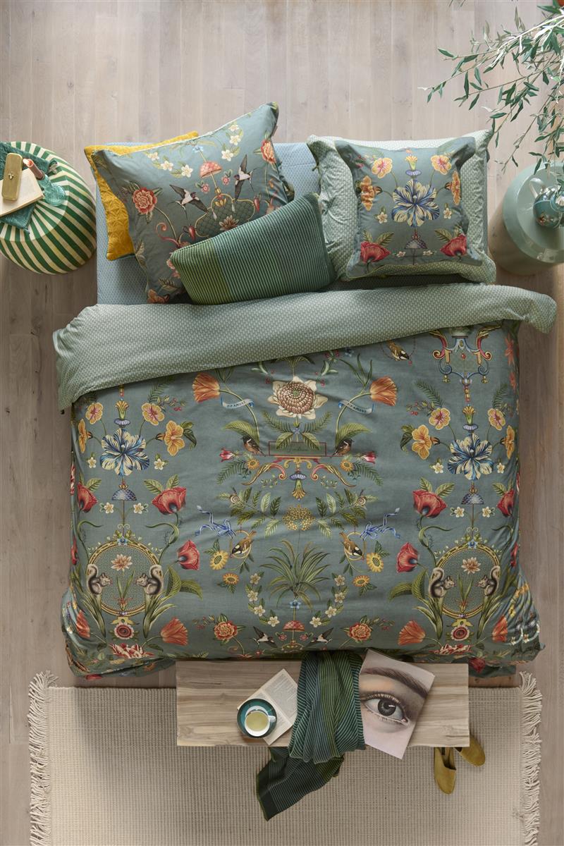 Foto van een Pip Studio Botanico Verde Dekbedovertrek - Eenpersoons - 140x200/220 - Blauw ean nummer: 8719931948207