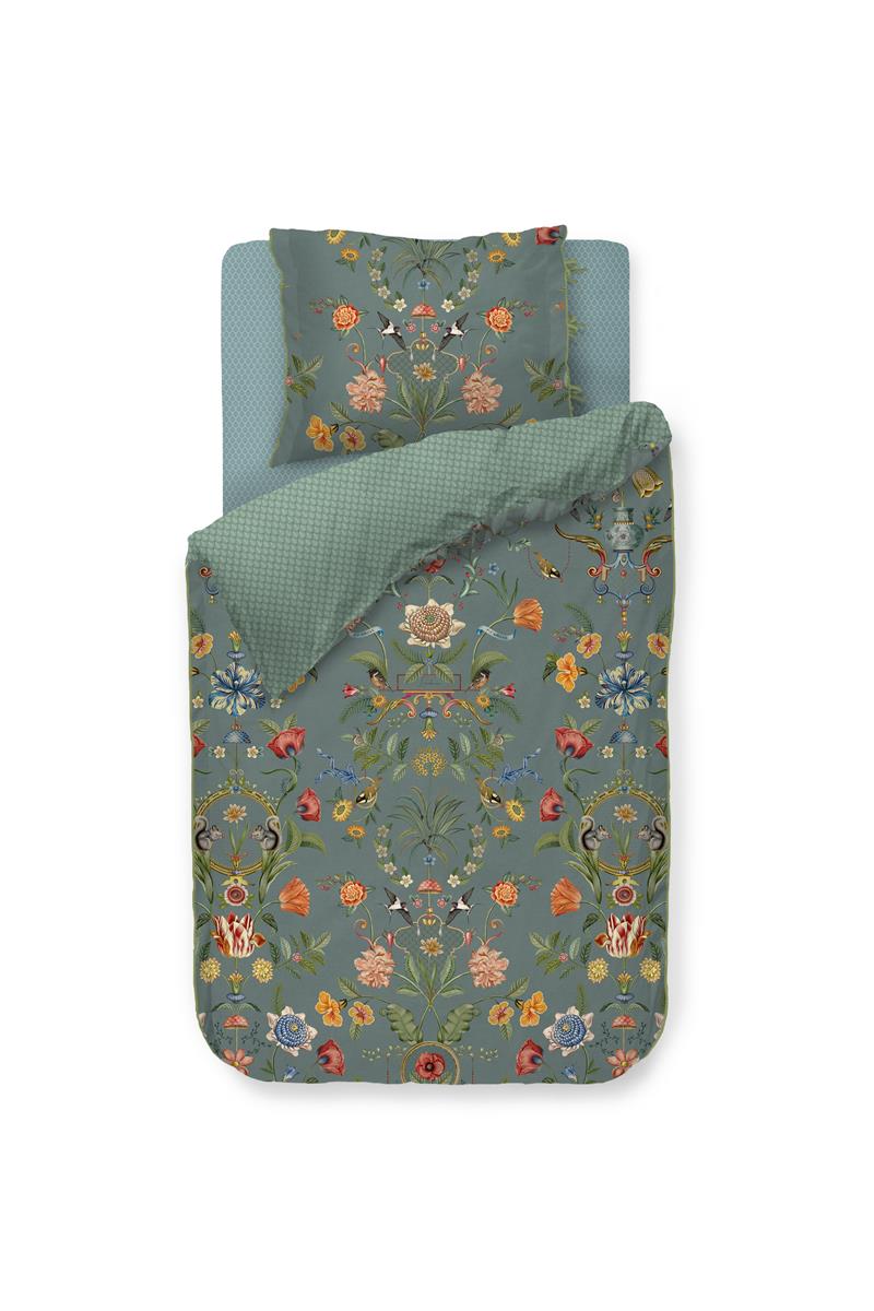 Foto van een Pip Studio Botanico Verde Dekbedovertrek - Eenpersoons - 140x200/220 - Blauw ean nummer: 8719931948207