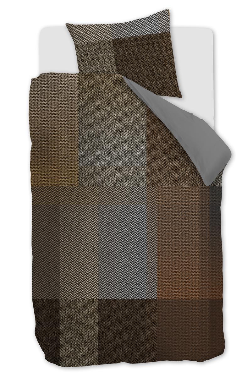 Foto van een Beddinghouse Harris Dekbedovertrek - Eenpersoons - 140x200/220 - Bruin ean nummer: 8719931962432