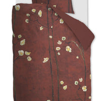Foto van een Beddinghouse x Van Gogh Plum Blossoms Dekbedovertrek - Eenpersoons - 140x200/220 - Rood ean nummer: 8719931965617