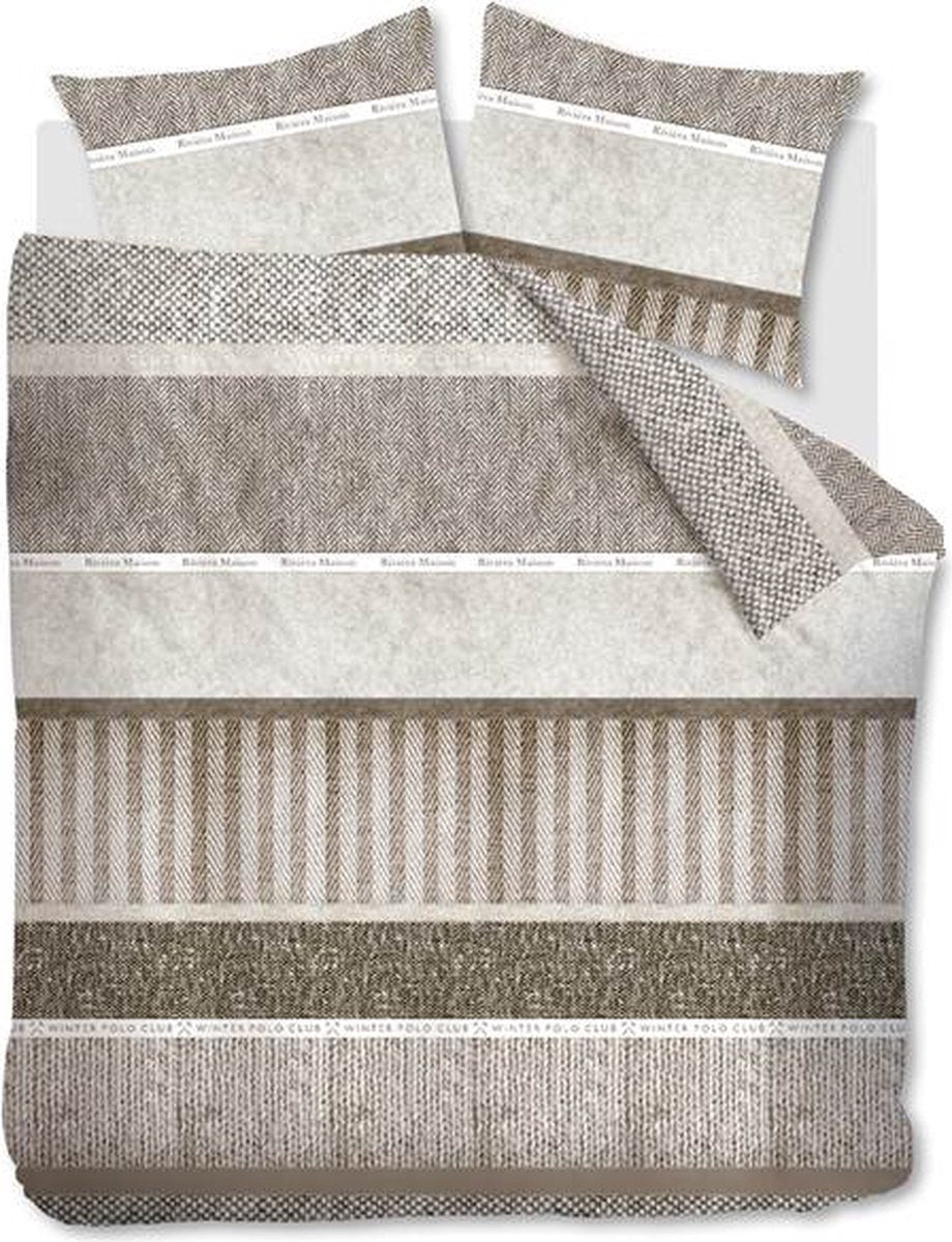 Rivièra Maison Happy winter Taupe dekbedovertrek beige