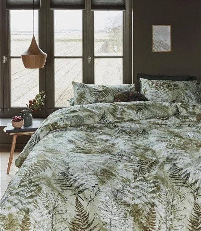 Beddinghouse Tatum dekbedovertrek beige, groen - Circular Dreams