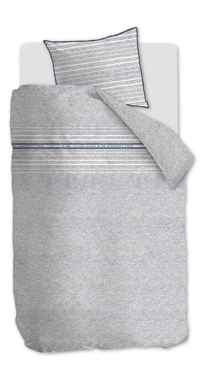 Rivièra Maison Bartons Creek Grey dekbedovertrek grijs NL 1 persoons (140 x 200/220cm)
