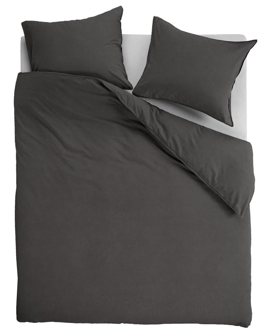 vtwonen Natural Stone Anthracite dekbedovertrek grijs zonder kussensloop - Circular Dreams