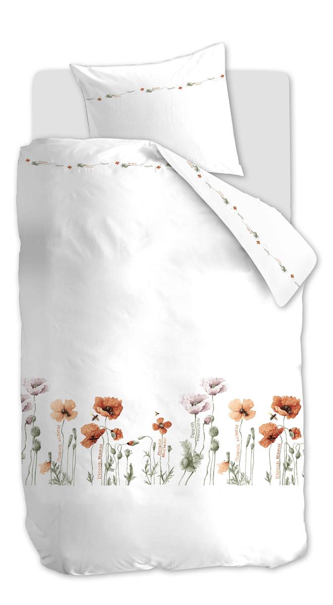 Marjolein Bastin Poppies Red dekbedovertrek wit zonder kussensloop - Circular Dreams