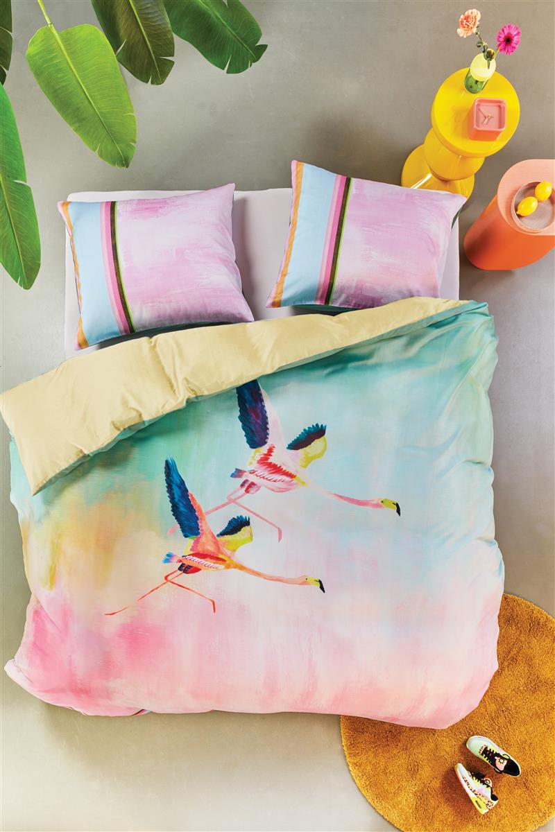 Oilily Colorful Birds Multi dekbedovertrek roze - Circular Dreams