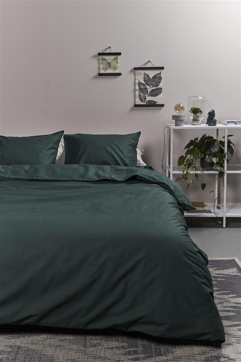 Ambiante Cotton uni dekbedovertrek groen zonder kussensloop - Circular Dreams