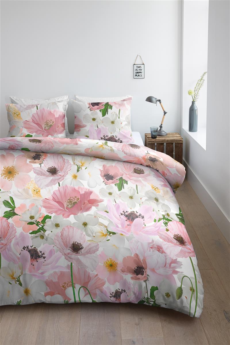 Ambiante Rosella Pink dekbedovertrek wit - Circular Dreams