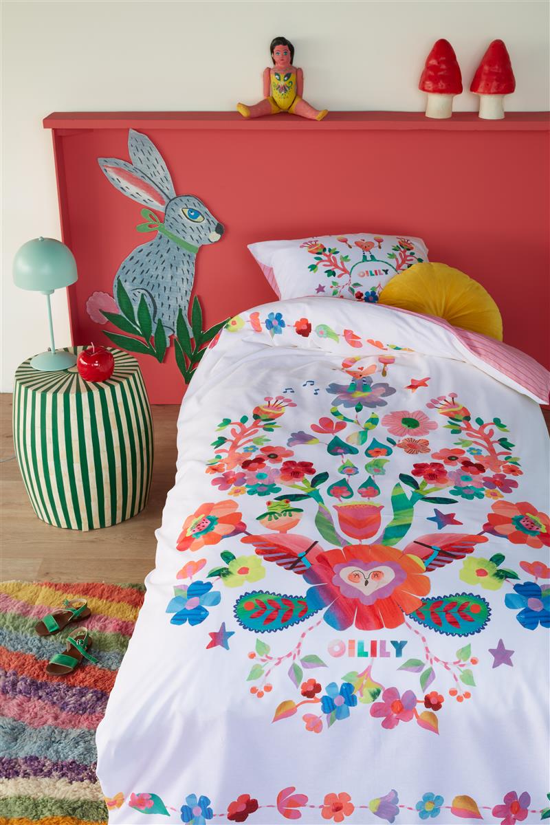 Oilily Dejavu Multi dekbedovertrek wit - Circular Dreams
