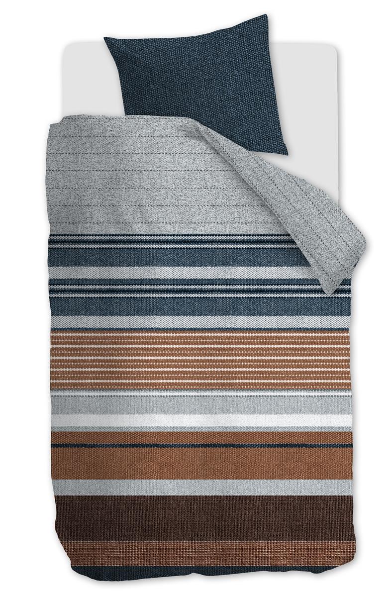 Flanel Dekbedovertrek Arvin Blue - 30% gerecycled katoen - 100% flanel - Circular Dreams