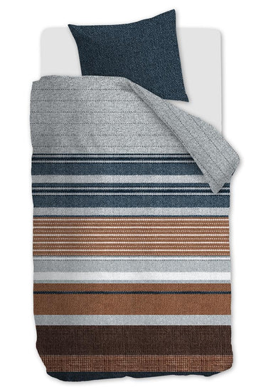 Flanel Dekbedovertrek Arvin Blue - 30% gerecycled katoen - 100% flanel - Circular Dreams