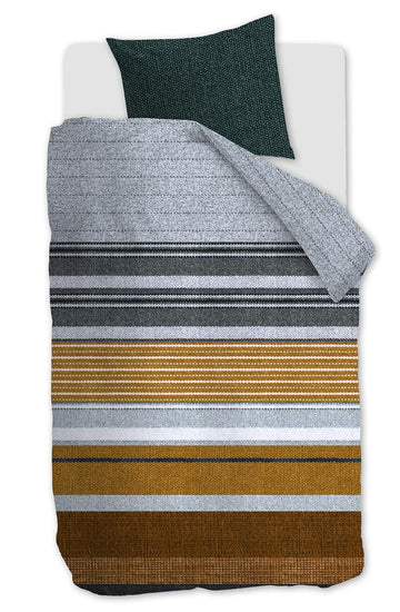 Dekbedovertrek Arvin Green - 30% gerecycled katoen, 100% flanel - Circular Dreams