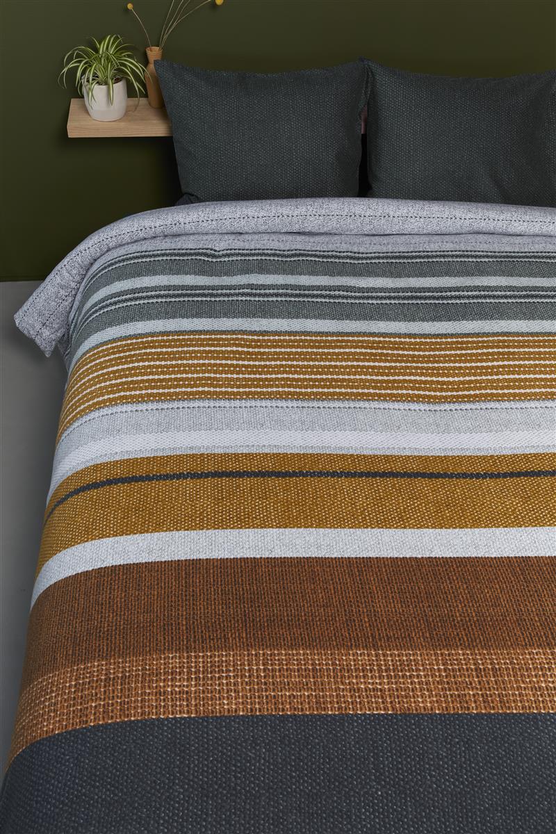 Dekbedovertrek Arvin Green - 30% gerecycled katoen, 100% flanel - Circular Dreams