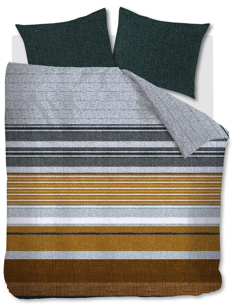 Dekbedovertrek Arvin Green - 30% gerecycled katoen, 100% flanel - Circular Dreams