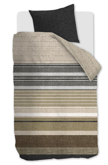 Dekbedovertrek Arvin Grey - 30% gerecycled katoen, 100% flanel - Circular Dreams