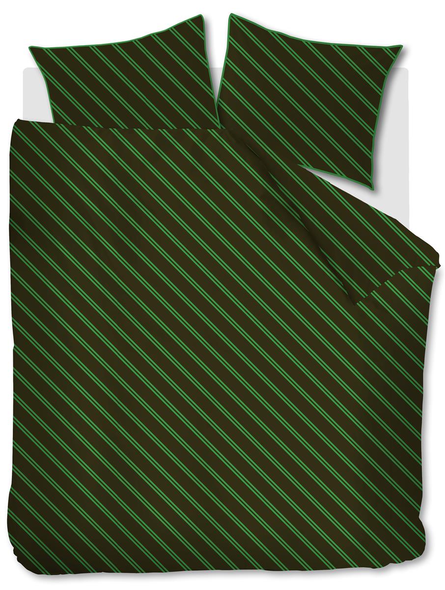 vtwonen Diagonal Green dekbedovertrek zwart - Circular Dreams