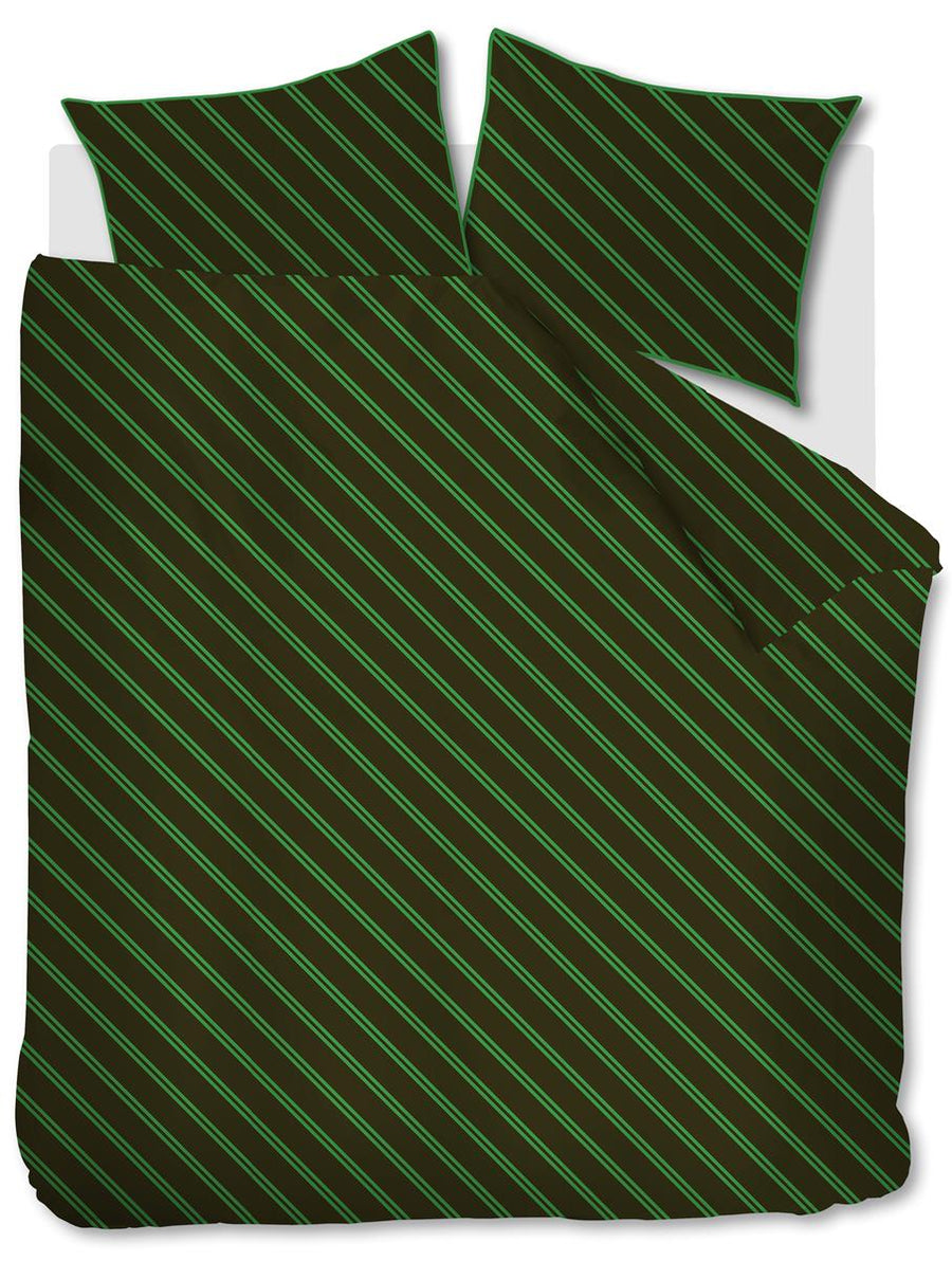 vtwonen Diagonal Green dekbedovertrek zwart - Circular Dreams