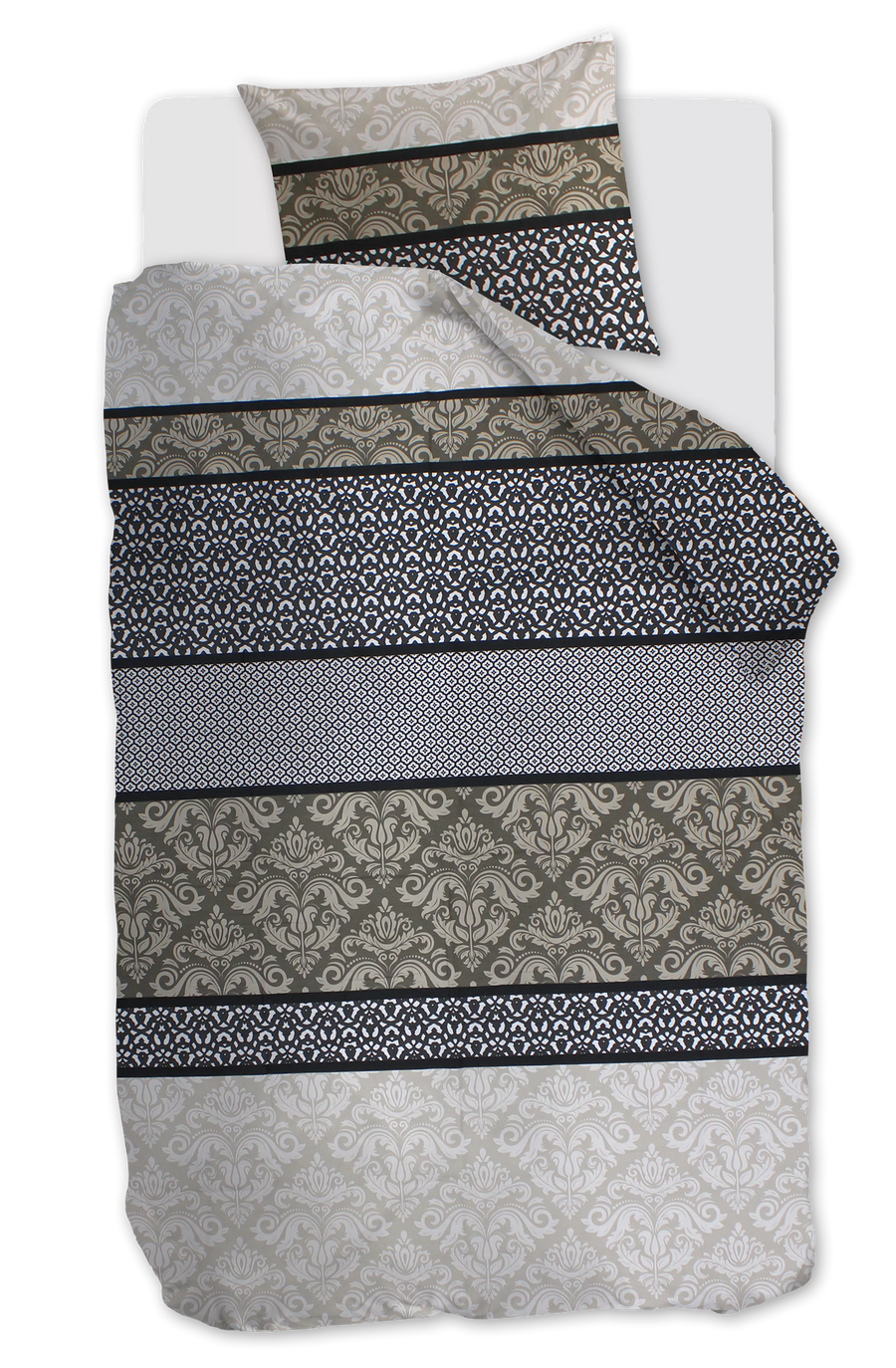 NL 1 persoons (140 x 200/220cm), Katoen, , bruin, , Vintage dekbedovertrek