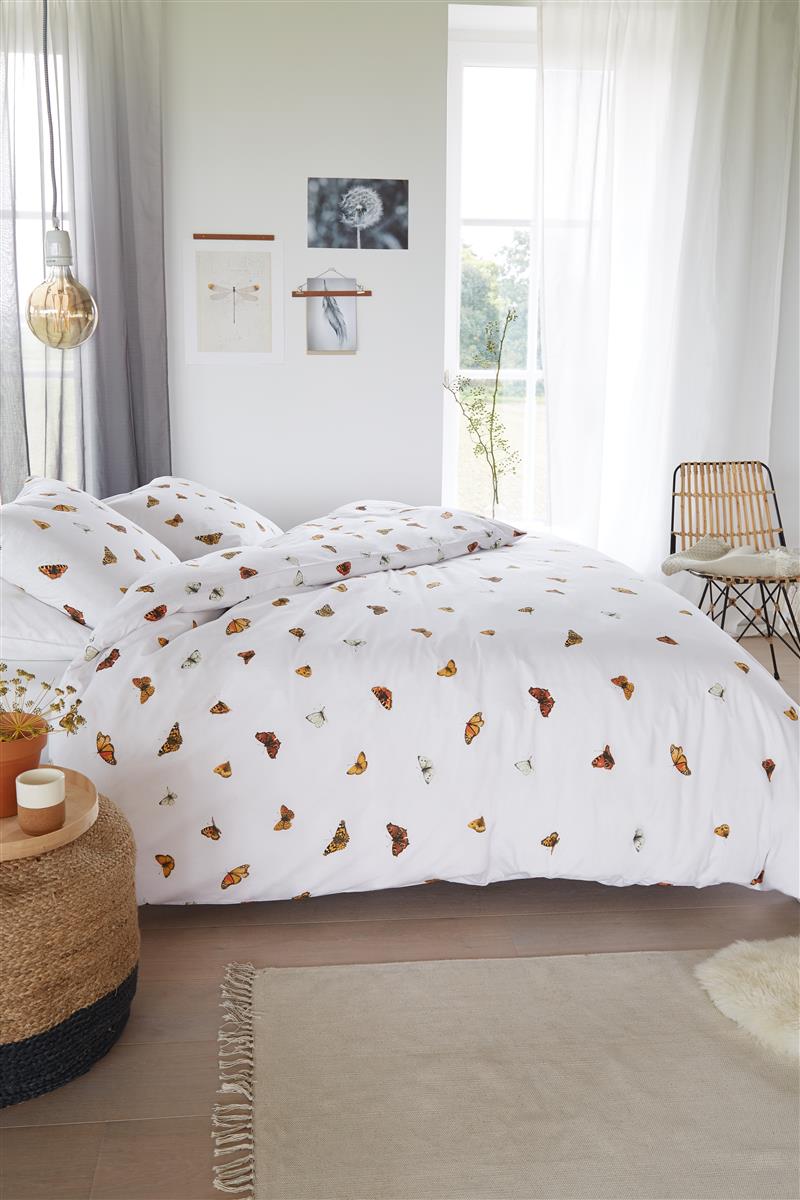 Marjolein Bastin Wings multi dekbedovertrek wit - Circular Dreams