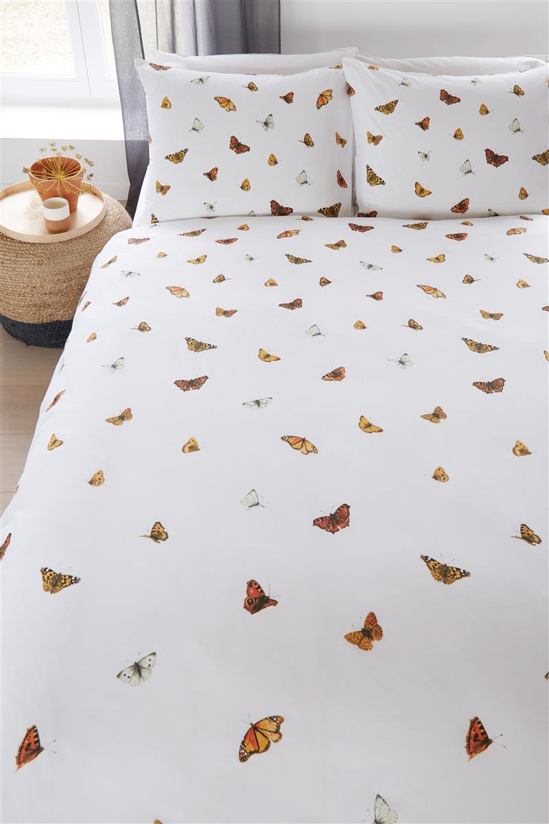 Marjolein Bastin Wings multi dekbedovertrek wit - Circular Dreams