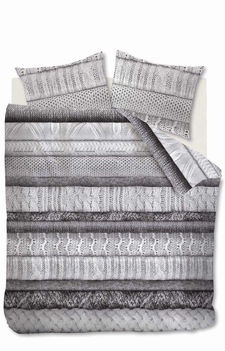 Rivièra Maison Tricot Chaud Grey dekbedovertrek grijs - Circular Dreams