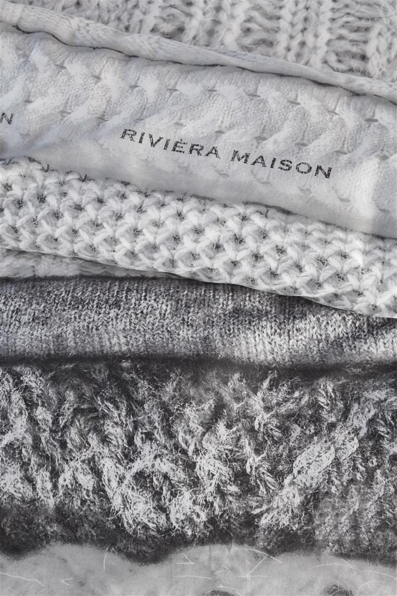 Rivièra Maison Tricot Chaud Grey dekbedovertrek grijs - Circular Dreams